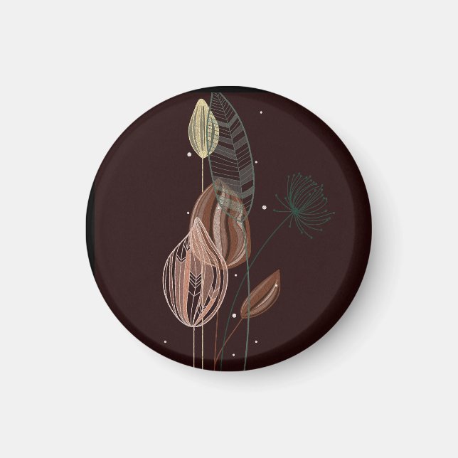 Abstrakt Rosa & Guld Tulips minimalistisk botanik Magnet (Framsidan)