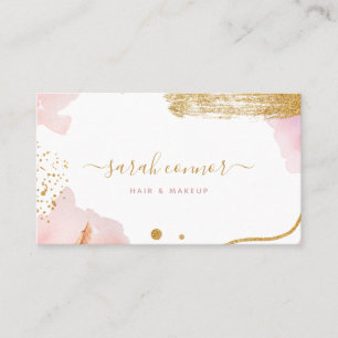 Abstrakt Rosa Guld Watercolor  Visitkort