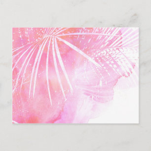 Abstrakt Rosa Handflatan Träd Löv Design Vykort