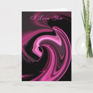 Abstrakt Rosa Heart I KÄRLEK DU Card Kort