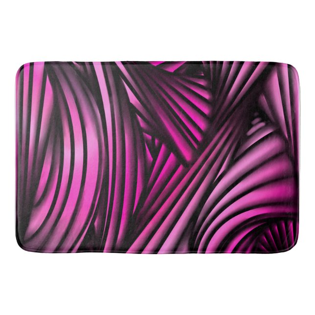 Abstrakt rosa i linjer som är i omlopp badrumsmatta (Framsidan)