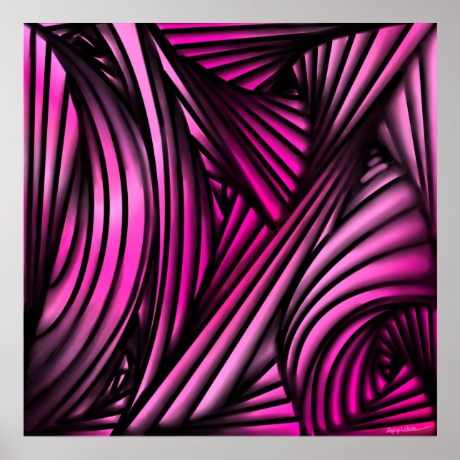 Abstrakt rosa i linjer som är i omlopp poster (Framsidan)