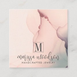 Abstrakt Rosa Jewelry Designer Visning Card Fyrkantigt Visitkort