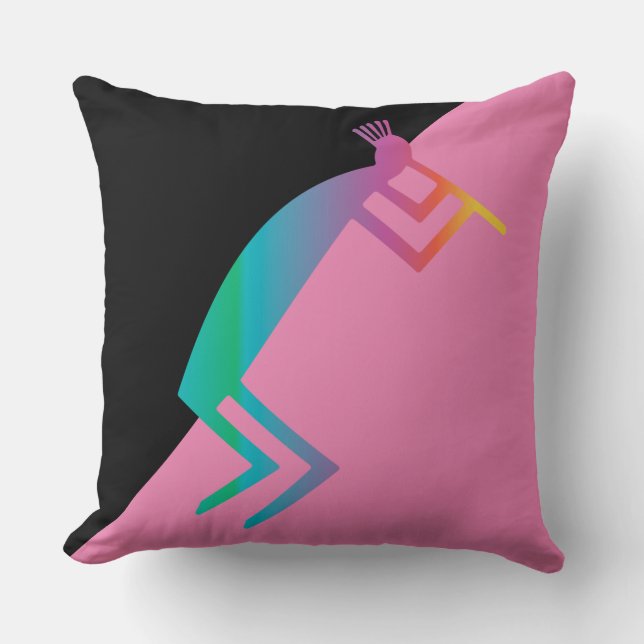 Abstrakt Rosa Kokopelli Dekorativ kudde (Framsida)