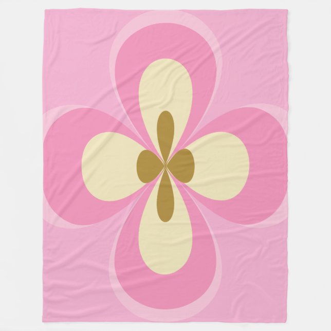 Abstrakt Rosa Konst Fleecefilt (Framsidan)