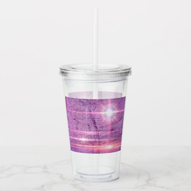 Abstrakt Rosa Light Flares Take Away Mugg (Framsida)