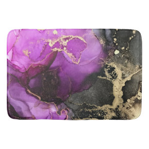 Abstrakt Rosa Lila Black Guld Badrumsmatta