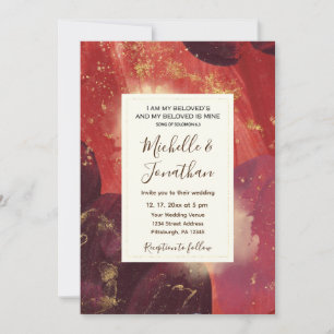 Abstrakt Rosa Lila Guld Christian Bible Bröllop Inbjudningar