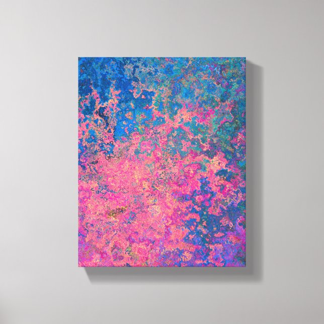 Abstrakt, Rosa, Lila och blått, Alkohol Bläck Canvastryck (Framsida)