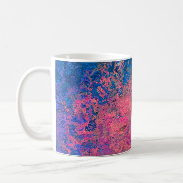 Abstrakt, Rosa, Lila och blått, Alkohol Bläck Kaffemugg (Vänster)