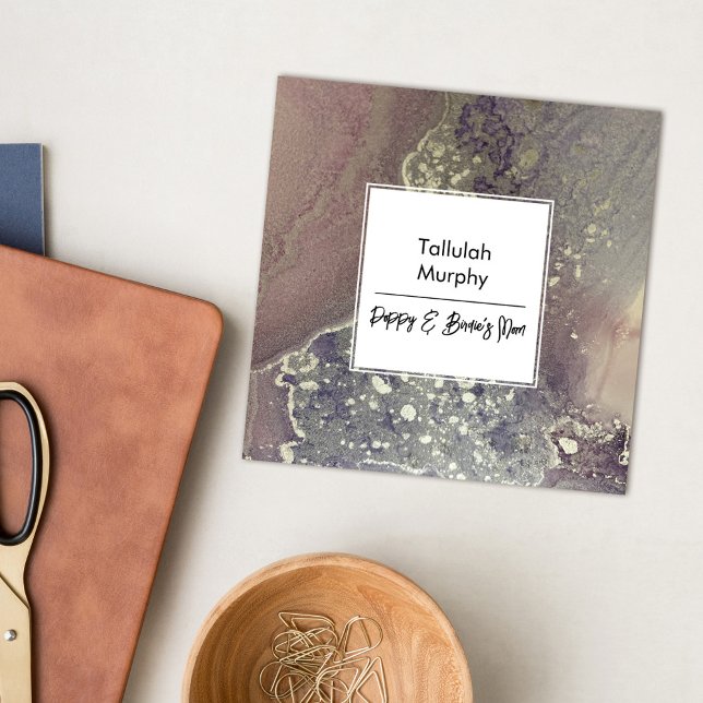 Abstrakt Rosa Lila Silver Liquid Art Mamma Card (Skapare uppladdad)