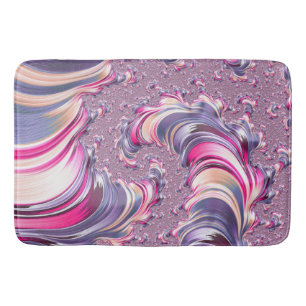 Abstrakt Rosa Lila Spiral Fractal Badrumsmatta