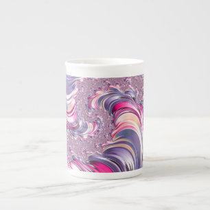 Abstrakt Rosa Lila Spiral Fractal Benporslin Mugg
