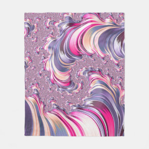 Abstrakt Rosa Lila Spiral Fractal Fleecefilt