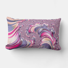 Abstrakt Rosa Lila Spiral Fractal Lumbarkudde