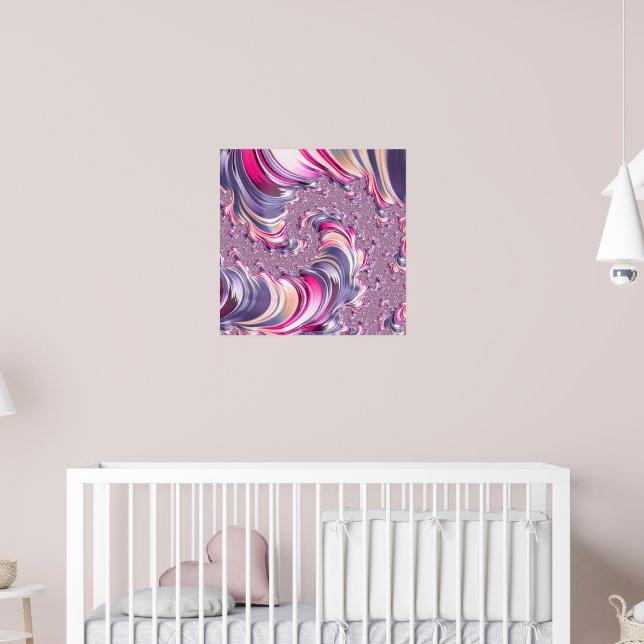 Abstrakt Rosa Lila Spiral Fractal Poster (Barnkammare 2)