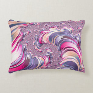 Abstrakt Rosa Lila Spiral Fractal Prydnadskudde