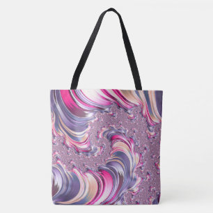 Abstrakt Rosa Lila Spiral Fractal Tygkasse