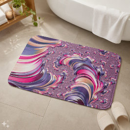 Abstrakt Rosa Lila Spiral Fraktal Badrumsmatta