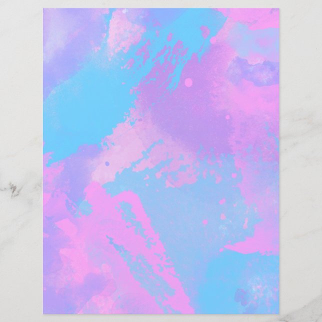 Abstrakt Rosa Lila Turquise Scrapbook Papper (Framsida)