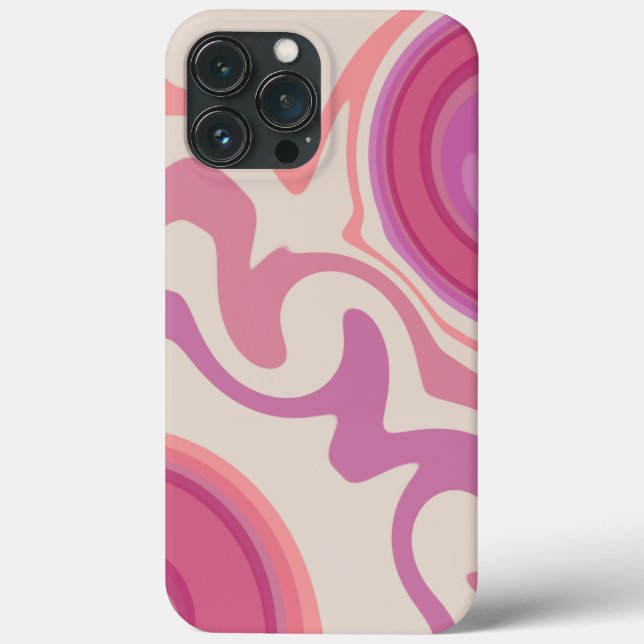 Abstrakt Rosa Modern Swirls Roligt i (Baksida)