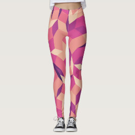 Abstrakt Rosa Mönster Leggings