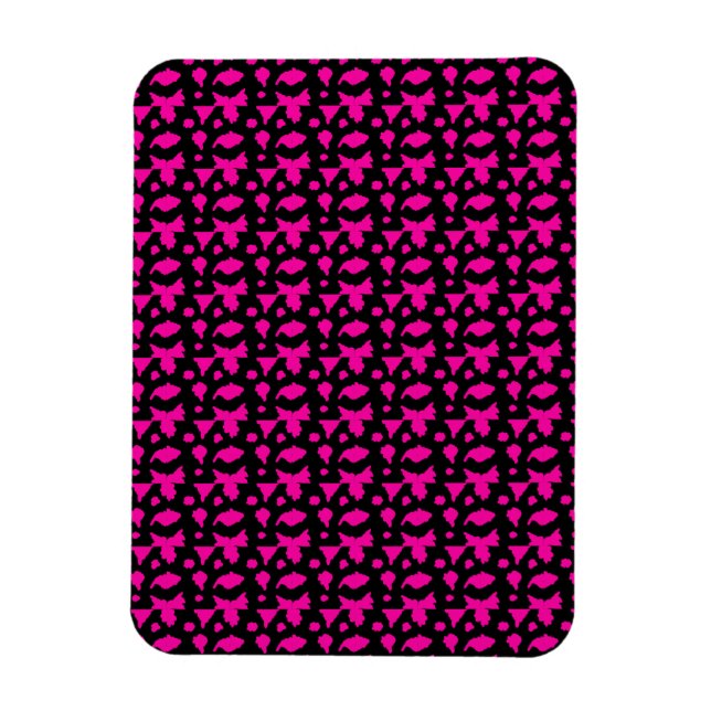 Abstrakt Rosa Mönster Magnet (Vertikal)
