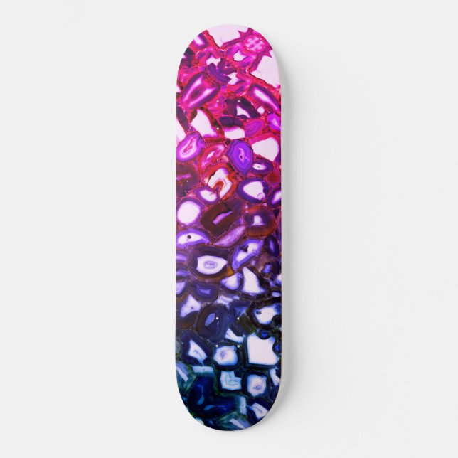 Abstrakt rosa mönster mini skateboard bräda 18,5 cm (Framsida)