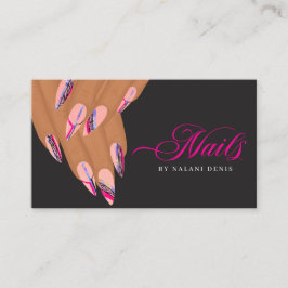 Abstrakt Rosa Nail Artist Affärskort Visitkort