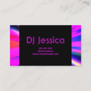 Abstrakt rosa neonljus nattklubb DJ Visitkort