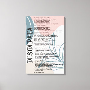 Abstrakt Rosa och Blå Desiderata av Max Ehrman Canvastryck
