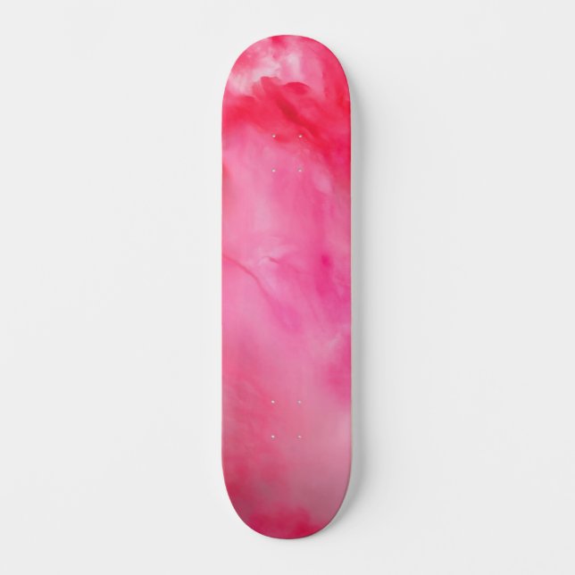 Abstrakt rosa och röd mini skateboard bräda 18,5 cm (Framsida)