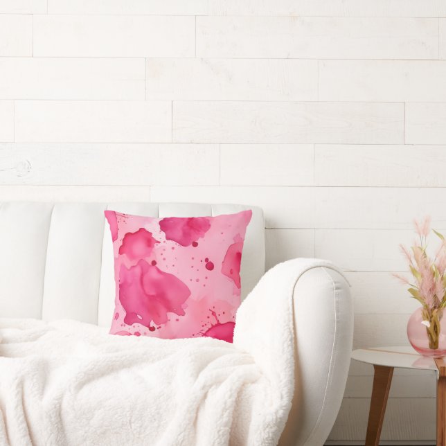 Abstrakt Rosa på Rosa Kudde (Soffa)