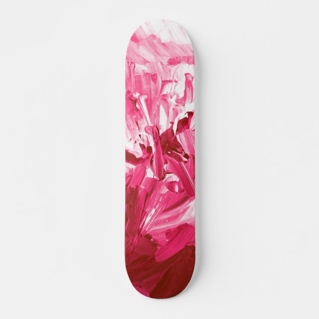 Abstrakt Rosa Paint Vinkarare Mini Skateboard Bräda 18,5 Cm (Framsida)