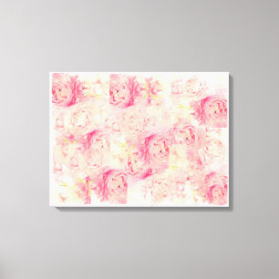 Abstrakt Rosa Peonies Three Panel Canvas Art