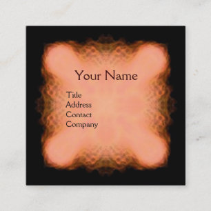 ABSTRAKT ROSA RED BROWN SQUARE MONOGRAM FYRKANTIGT VISITKORT