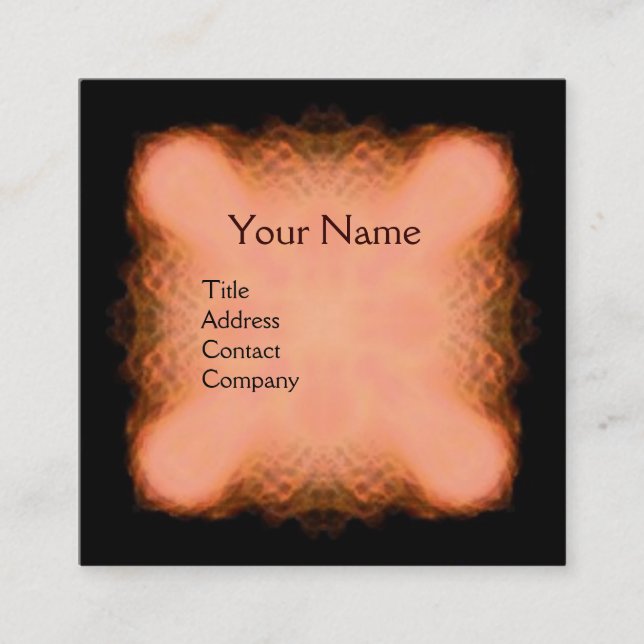 ABSTRAKT ROSA RED BROWN SQUARE MONOGRAM FYRKANTIGT VISITKORT (Framsida)