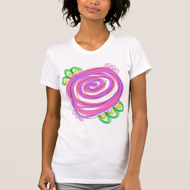 Abstrakt Rosa ros Art till Bära T Shirt (Framsida)