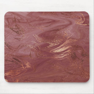 Abstrakt Rosa ros Guld metallmarmor Guld Musmatta