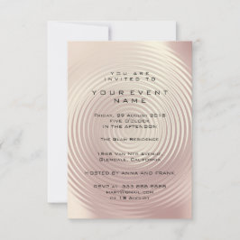 Abstrakt Rosa ros Metallic Ro Circle Forcle Forme Inbjudningar