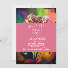 Abstrakt Rosa ros Spara datum Inbjudningar