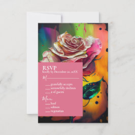 Abstrakt Rosa Rosor RSVP Svarskort OSA Kort