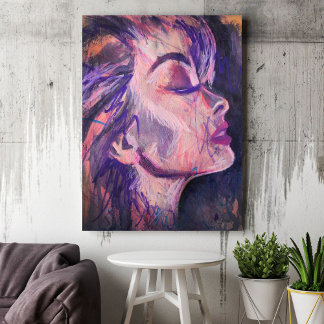 Abstrakt Rosa Skriv ut med av kvinnan Poster