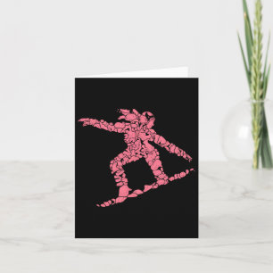 Abstrakt Rosa Snowboarder Winter Sports Art Design Kort