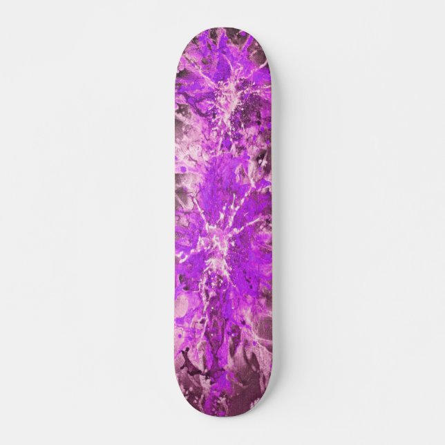 Abstrakt | rosa splattergrunge old school skateboard bräda 21,6 cm (Framsida)
