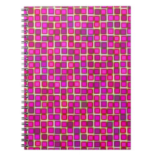 Abstrakt Rosa Squares Mönster Anteckningsbok