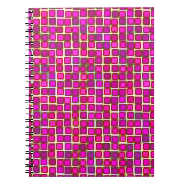 Abstrakt Rosa Squares Mönster Anteckningsbok (Framsidan)