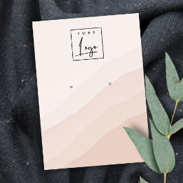 Abstrakt Rosa  stud Wave Earring Logotyp Visning  Visitkort