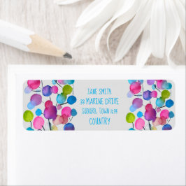 Abstrakt rosa Summer Träd art Returadress Etikett