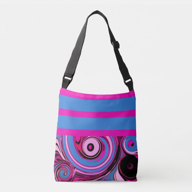 Abstrakt Rosa Swirls Shoulder Bag Axelväska (Framsida)